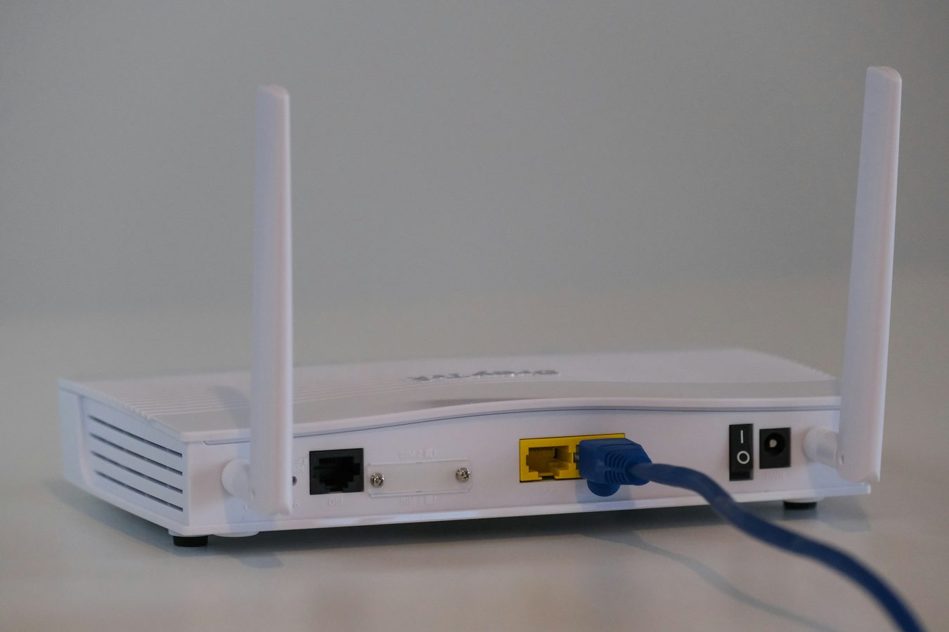 Network cables connected to a router